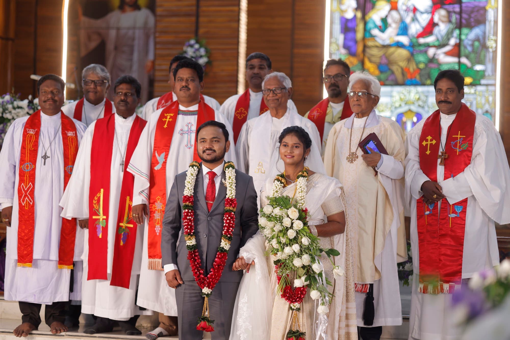 A couple at their wedding ceremony