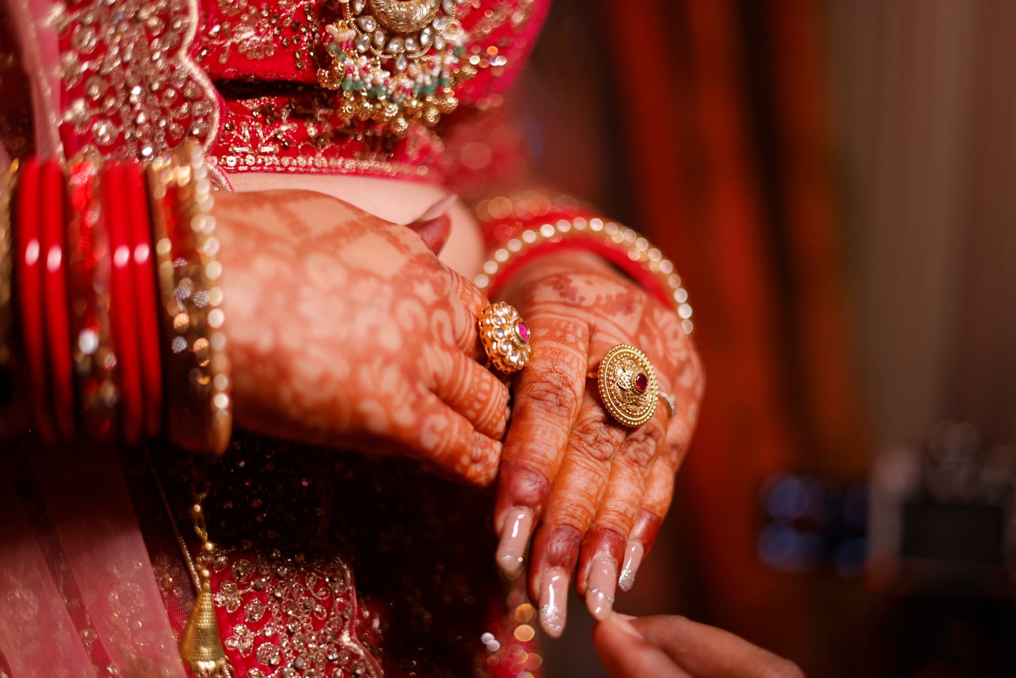 A bride in soft golden light